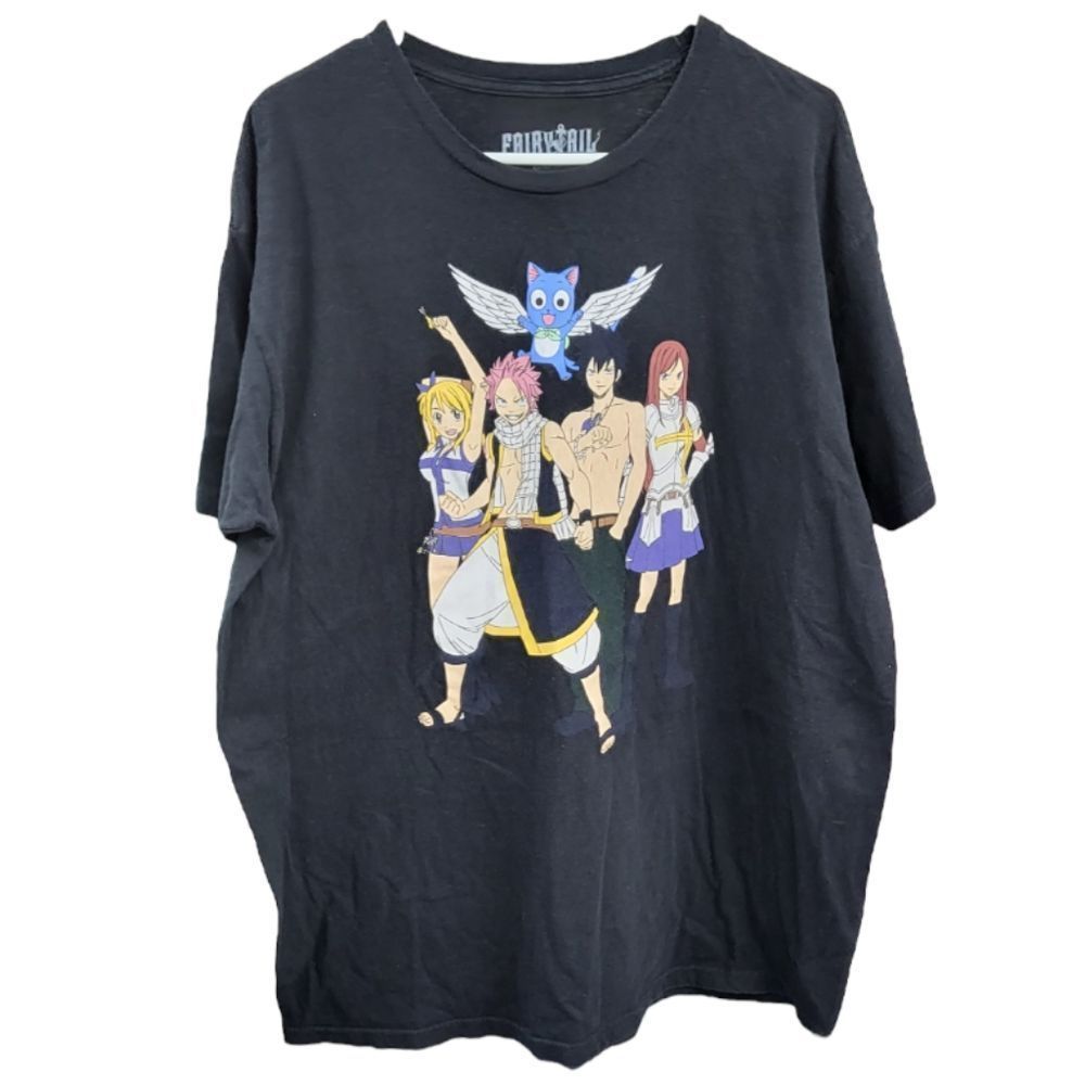 FAIRYTAIL Animation Black Graphic Tshirt Size XL